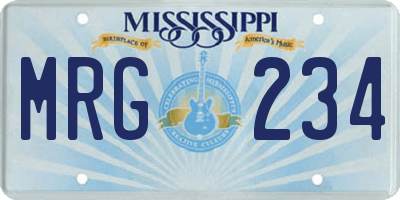 MS license plate MRG234