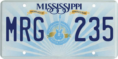 MS license plate MRG235
