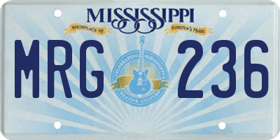 MS license plate MRG236