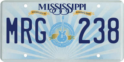 MS license plate MRG238