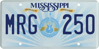 MS license plate MRG250