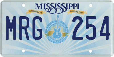 MS license plate MRG254