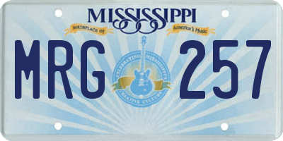 MS license plate MRG257