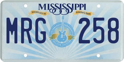 MS license plate MRG258