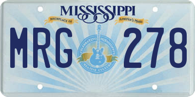 MS license plate MRG278