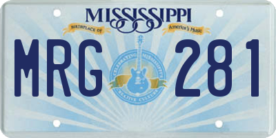 MS license plate MRG281
