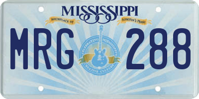MS license plate MRG288