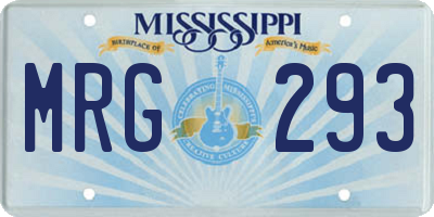 MS license plate MRG293