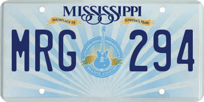 MS license plate MRG294