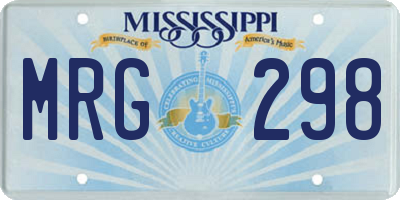 MS license plate MRG298