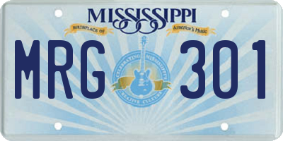 MS license plate MRG301