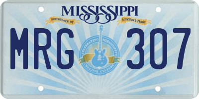 MS license plate MRG307