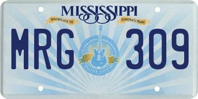 MS license plate MRG309