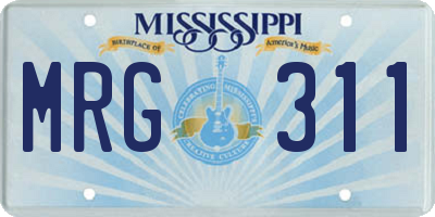 MS license plate MRG311