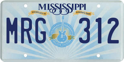 MS license plate MRG312