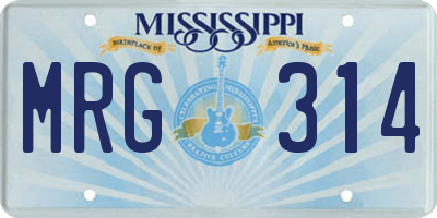 MS license plate MRG314