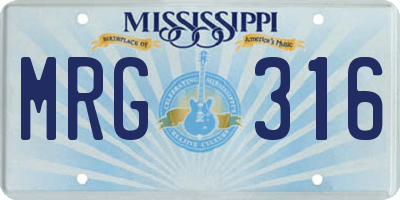 MS license plate MRG316