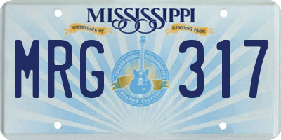 MS license plate MRG317