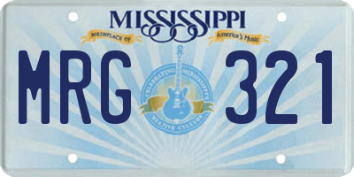 MS license plate MRG321