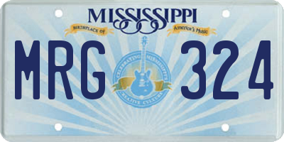 MS license plate MRG324