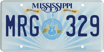 MS license plate MRG329