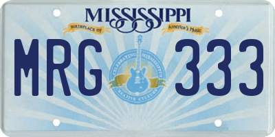 MS license plate MRG333