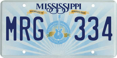 MS license plate MRG334