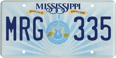 MS license plate MRG335