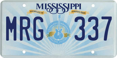 MS license plate MRG337