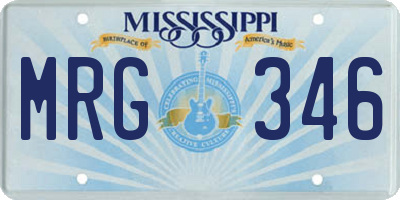 MS license plate MRG346