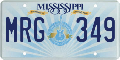 MS license plate MRG349