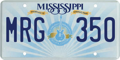 MS license plate MRG350