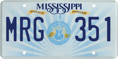 MS license plate MRG351