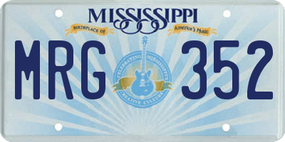 MS license plate MRG352