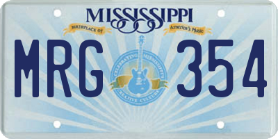 MS license plate MRG354