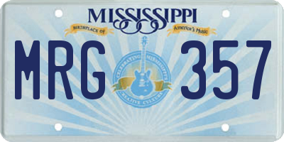 MS license plate MRG357