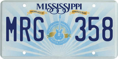 MS license plate MRG358
