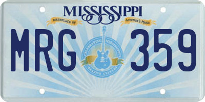MS license plate MRG359