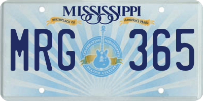 MS license plate MRG365
