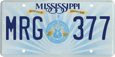 MS license plate MRG377