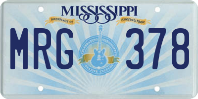 MS license plate MRG378