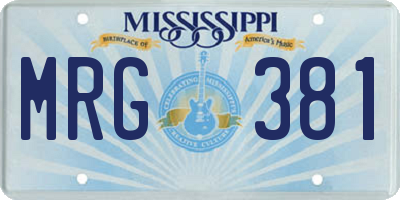 MS license plate MRG381