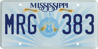 MS license plate MRG383