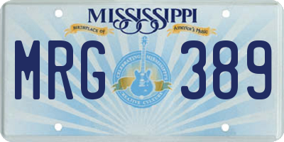 MS license plate MRG389