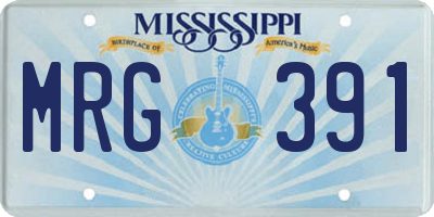 MS license plate MRG391
