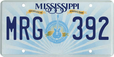 MS license plate MRG392