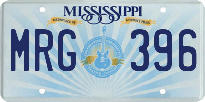 MS license plate MRG396
