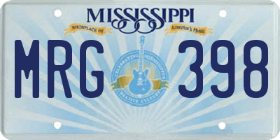MS license plate MRG398