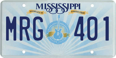 MS license plate MRG401