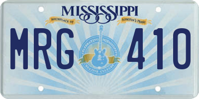 MS license plate MRG410